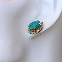 Turquoise Stud Earrings. Drop Stud Earrings. Turquoise Jewelry. December Birthstone. Turquoise Gemstone Earrings. Post Rebeka Earrings