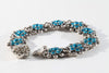 Turquoise Rebeka Crystal Bracelet.rhinestone Bracelet. Bridal Jewelry. Silver Rebeka Bracelet. Flowers Elegant Bracelet. For Wife.