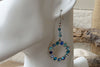 Turquoise Rebeka Earrings. Crystal Hoop Earrings. Blue Dangle Earrings For Women. Beaded Rebeka Earrings. Gift For Wife Girlfriend Her