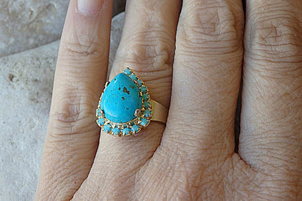 Turquoise Teardrop Ring