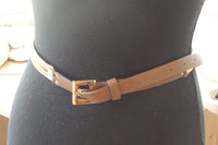 Two Tone Belt. Evening Gold Belt. Gold Metal Belt. Adjustable Brown Belt. Women Leather Belt For Women Thin Belt. Golden Metal Buckle Belt