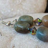 Urban Earrings. Green Agate Earrings. Rebeka Beaded Earrings. Stone Beads Drop Earrings. Mothers Day Gift