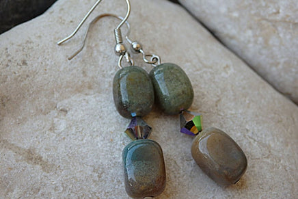 Urban Earrings. Green Agate Earrings. Rebeka Beaded Earrings. Stone Beads Drop Earrings. Mothers Day Gift