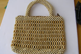 Vintage Bag. Beaded Wood Bag