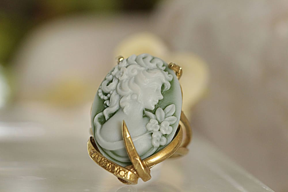 Vintage Style Cameo Ring| Rebekajewelry - Main Image