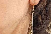 Vintage Style Jewelry. Drop Dangle Earrings. Ornament Filigree Earrings. Unique Antique Style Earrings. Beaded Dangle Earrings. Brass Earr
