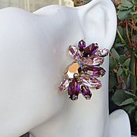 Violet Earrings. Pink Purple Earrings. Mauve Earrings. Bridesmaid Jewelry Gift. Rebeka Elegant Earrings.statement Earrings. Orchid Wedding