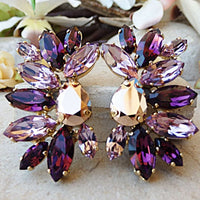 Violet Earrings. Pink Purple Earrings. Mauve Earrings. Bridesmaid Jewelry Gift. Rebeka Elegant Earrings.statement Earrings. Orchid Wedding