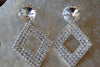 Wedding Clear Crystal Earrings. Elegant Rebeka Stud Earrings. Bridal Jewelry. Bridesmaid Gift. White Halo Post Earrings. Silver Earrings.