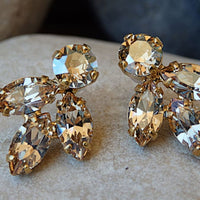 Wedding Crystal Champagne Earrings