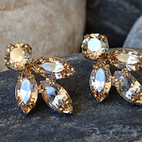 Wedding Crystal Champagne Earrings