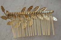 Wedding Hair Piece. Gold Hair Comb