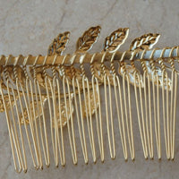 Wedding Hair Piece. Gold Hair Comb