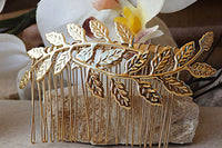 Wedding Hair Piece. Gold Hair Comb