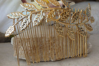 Wedding Hair Piece. Gold Hair Comb