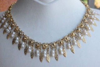 Wedding Pearl Necklace. Freshwater Fringes Pearl Jewelry. Bridal Necklace. Bridesmaid Gift. Pearl And Gold Necklace. Beaded Pearl Necklace.