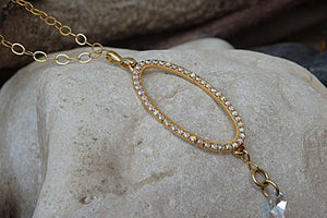 Wedding Pendant Necklace. Bridal Gold Filled Necklace. Clear Rebeka Bridal Necklace. Wedding Jewelry Gift For Bride