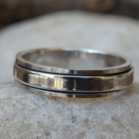 Wedding Spinner Ring. Sterling Silver Band Spinner Ring. Fidget Ring. 925 Sterling Silver Ring. Wedding Silver Ring. Mens Womens Band Ring