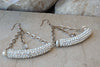 White Big Wedding Earrings. Oversized Dangle Earrings. Clear Crystal Earrings. Rhinestone Pearl Dangle Earrings. Silver Crystal Earrings