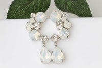 White Bridal Earrings