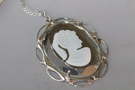 White Cameo Necklace