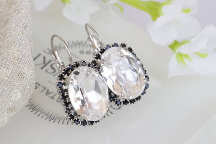 White Crystal Earrings