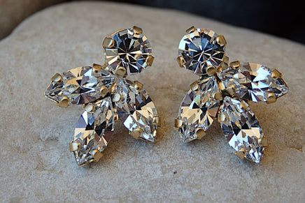 White Crystal Earrings