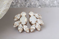 White Crystal Studs