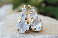 White Drop Earrings