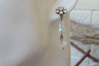 White Earrings. Beaded Earrings. Bridal White Earrings. Pearl And Rebeka Earrings. Stud And Dangle Earrings. Delicate Earrings. Wedding