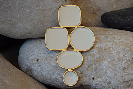 White Enamel Earrings