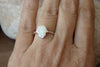 White Fire Opal Hamsa Ring