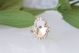 White Hamsa Ring