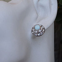 White Opal Circular Earrings