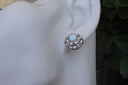 White Opal Circular Earrings