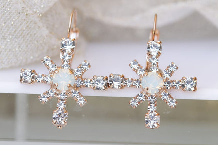 White Opal Earrings