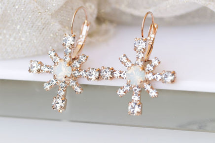 White Opal Earrings