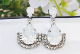 White Opal Earrings