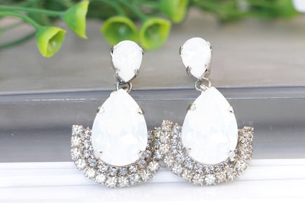 White Opal Earrings