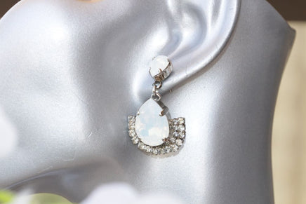 White Opal Earrings