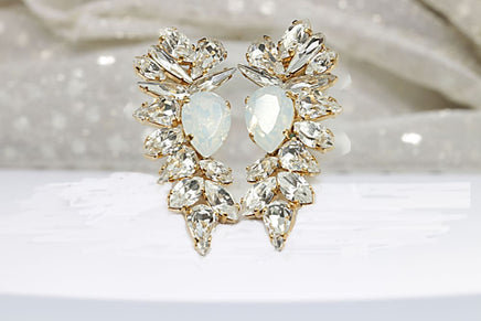 White Opal Earrings