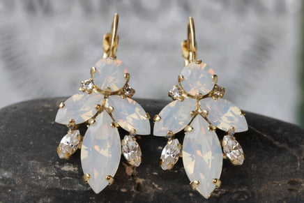 White Opal Earrings