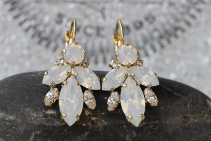 White Opal Earrings