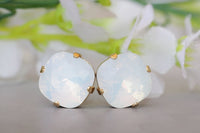 White Opal Earrings