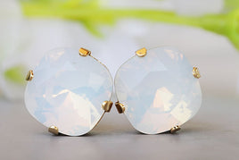 White Opal Earrings