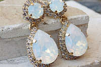 White Opal Earrings