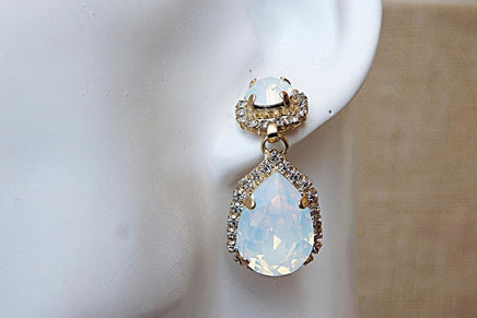 White Opal Earrings