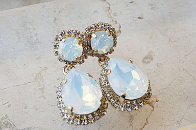 White Opal Earrings