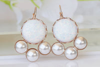 White Opal Earrings