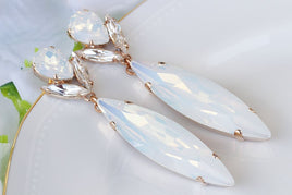 White Opal Earrings